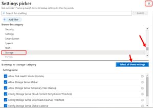 Store Sense configuration in Intune
