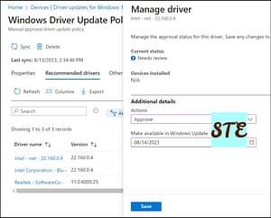 Driver update via Intune