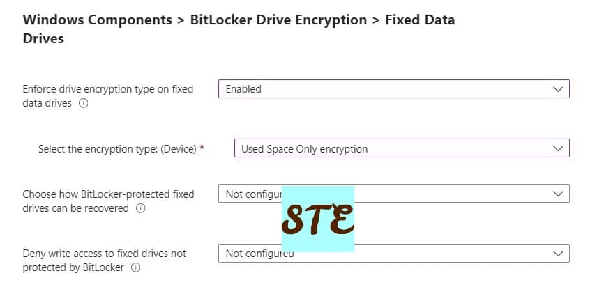 BitLocker configuration